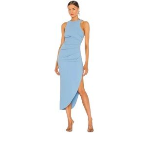 NWT Misha for Revolve Elegant‎ Asymmetrical Blue Dress size L